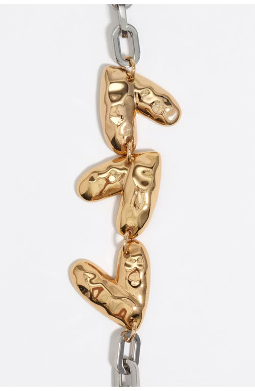 Bimba Y Lola Two-tone Textured Hearts Bracelet In Gold