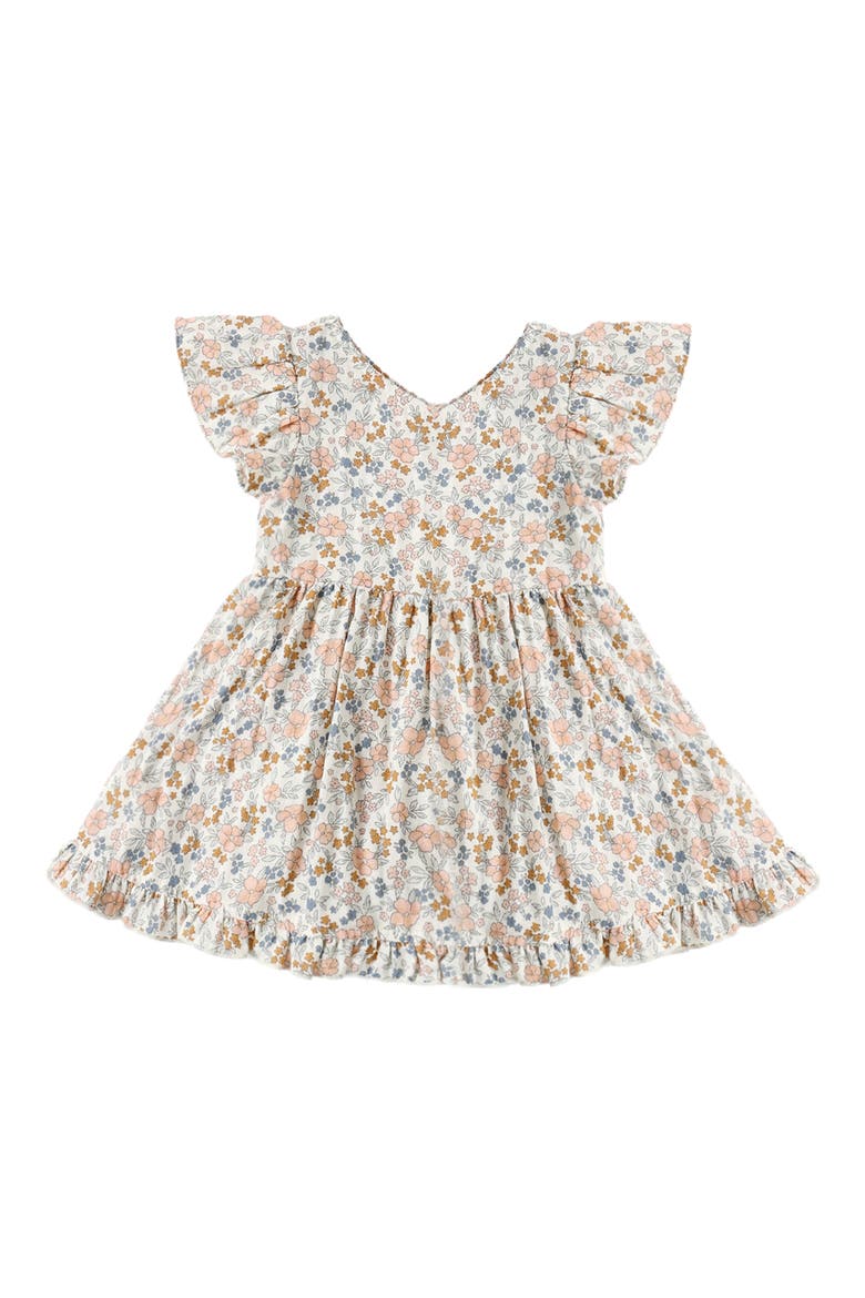 Lila Floral Print Cotton Skirted Romper, Alternate, color, IVORY