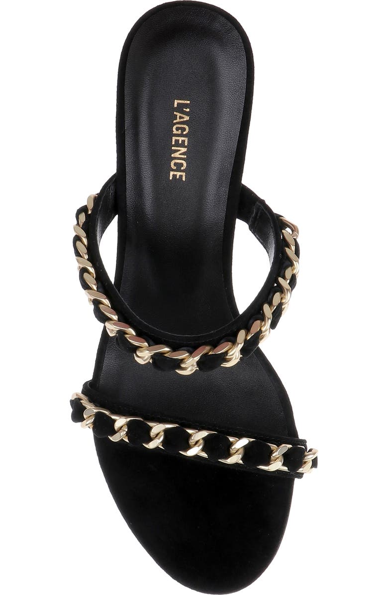 L'AGENCE Sarika Two-Strap Sandal, Alternate, color, Black Suede