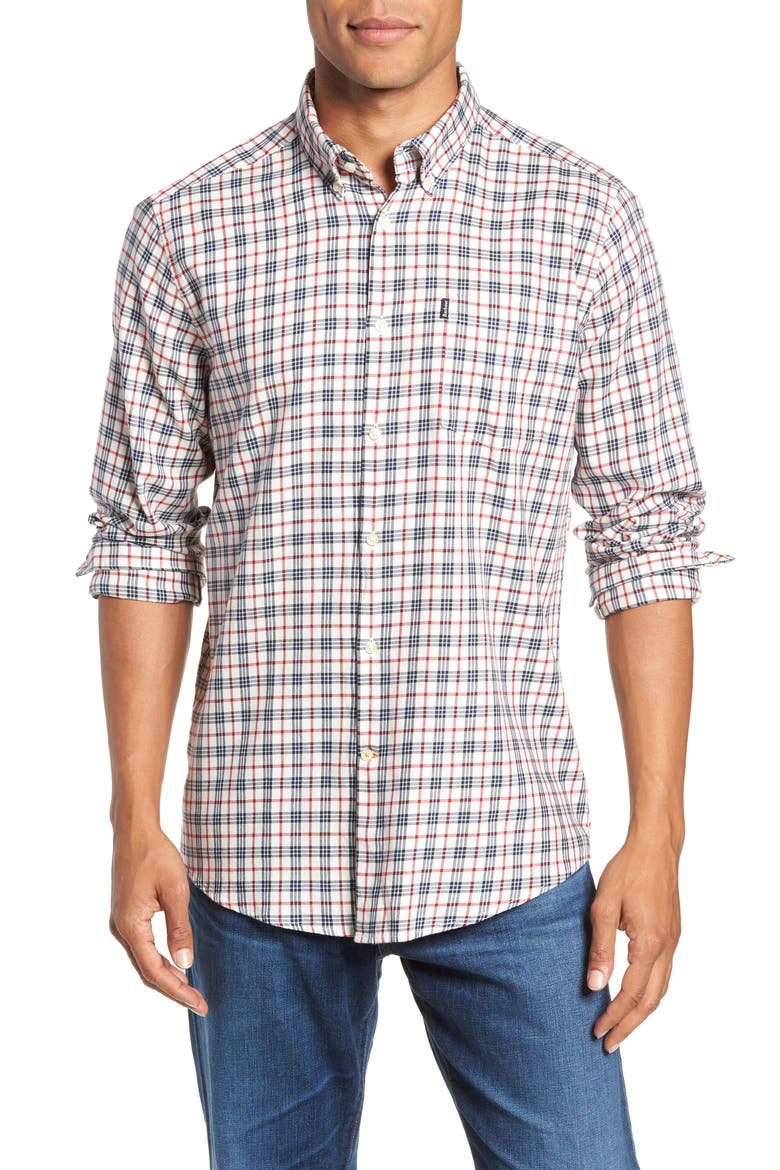 Stapleton Country Check Sport Shirt, Main, color, WHISPER WHITE
