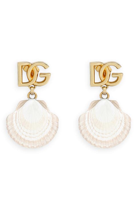 DG Logo Shell Drop Earrings