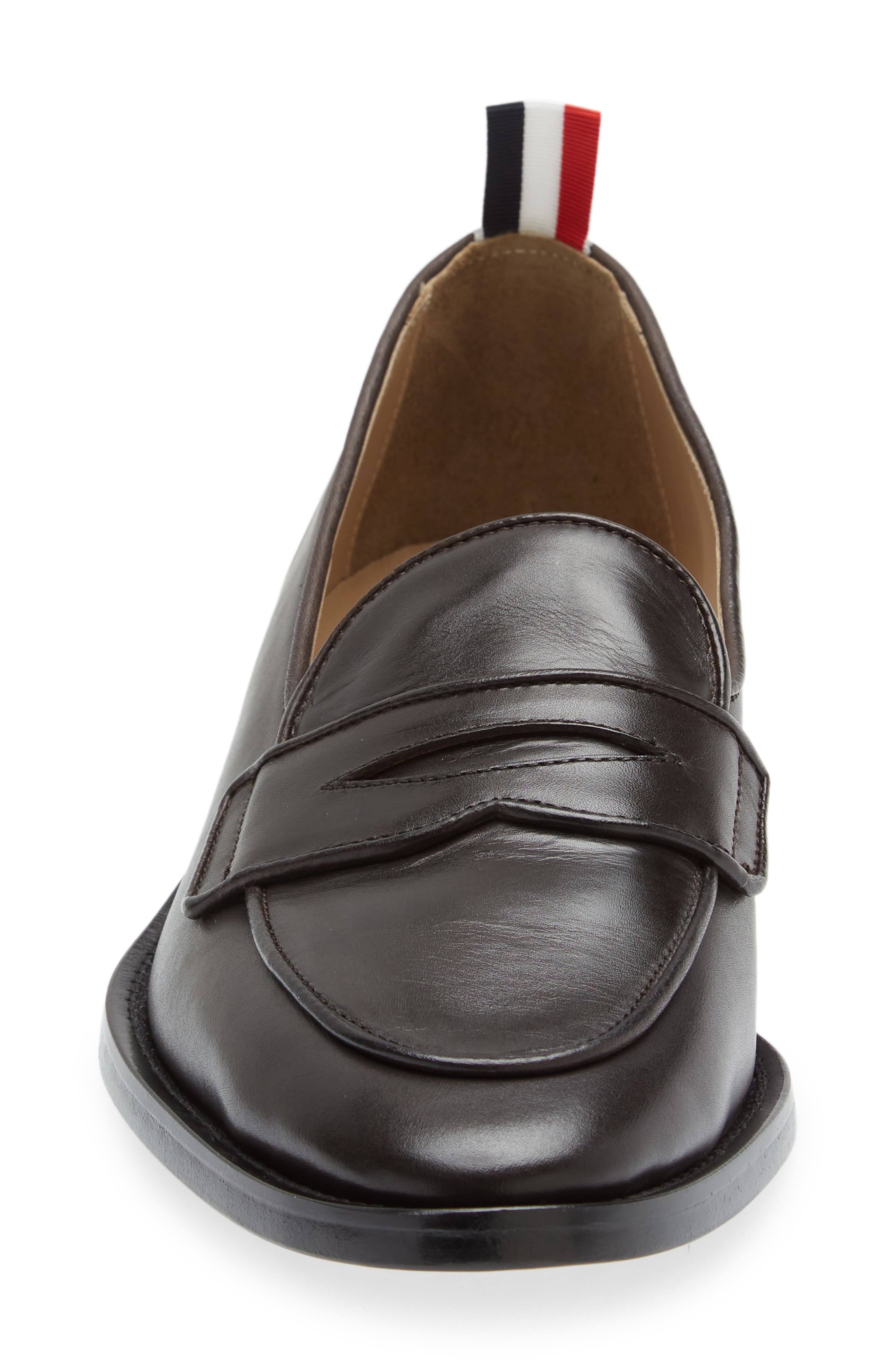 Thom Browne Varsity Penny Loafer, Alternate, color, Dark Brown