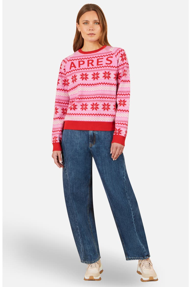 Après Intarsia Knit Jumper, Alternate, color, Red