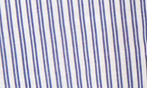 Lucky Brand Stripe Cropped Button-up Shirt In Blue Stripe