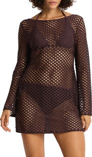 Sea Level Castaway Reversible Mesh Cover-Up Dress