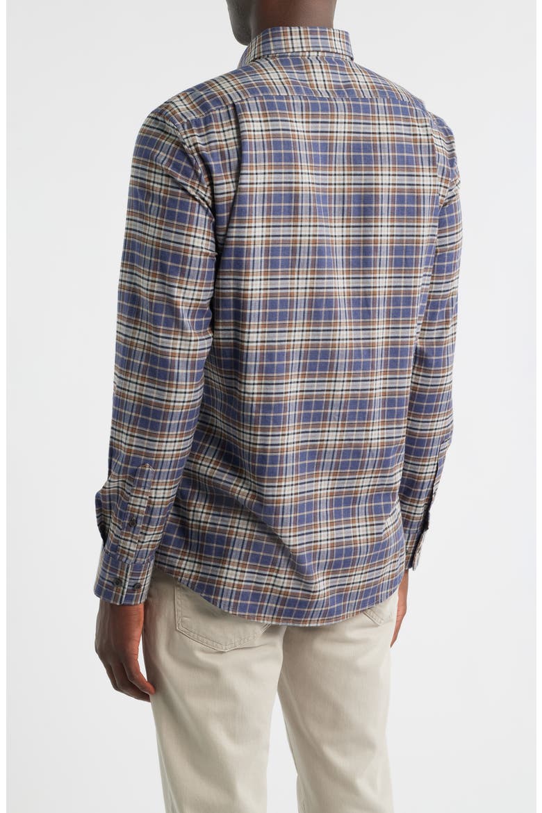 Kamper Plaid Cotton Blend Button-Down Shirt, Alternate, color, CHARCOAL