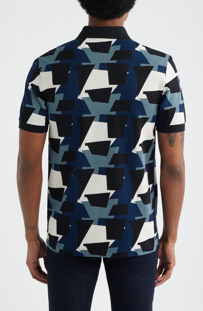 Fred Perry Fragment Print Polo, Alternate, color, Blue/ Ecru