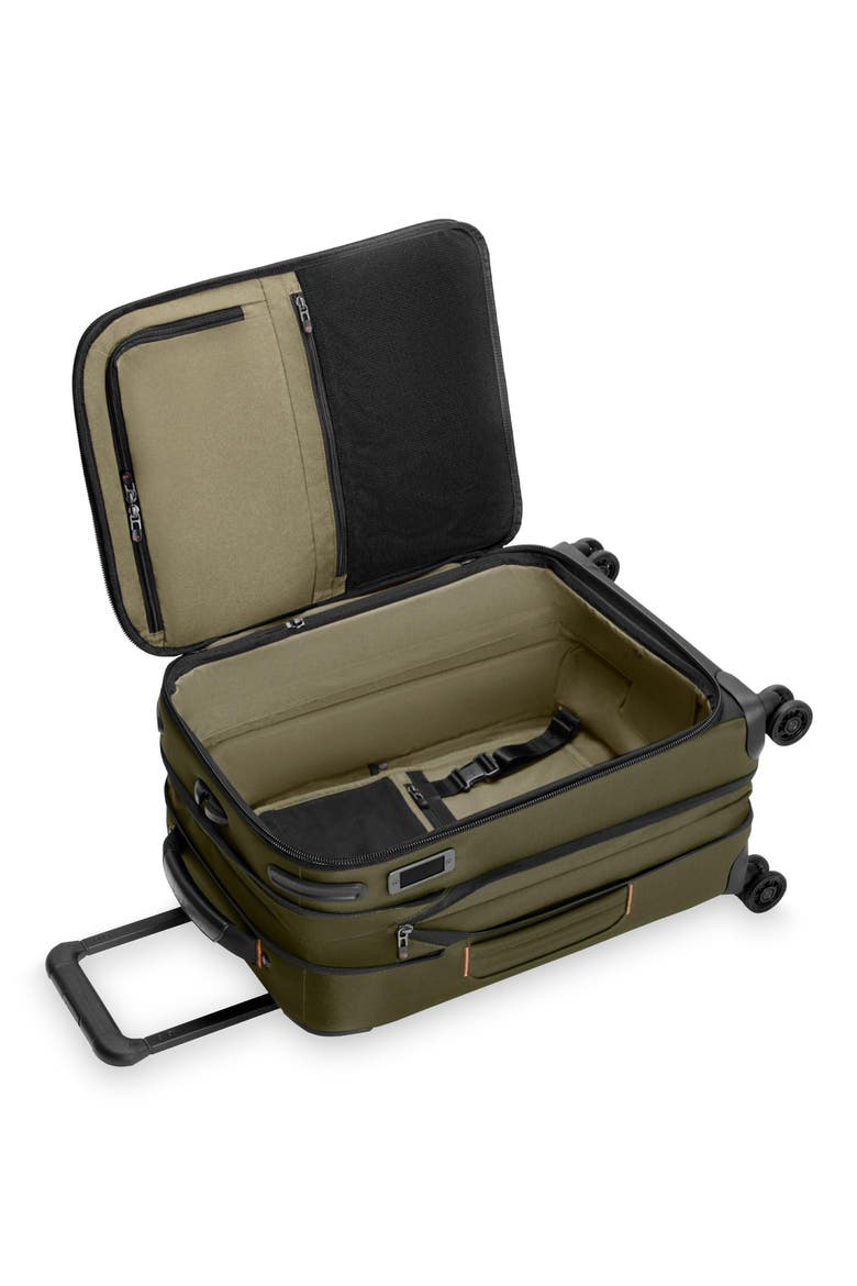 ZDX Essential 22-Inch Expandable Carry-On Spinner Suitcase, Alternate, color, HUNTER