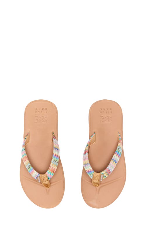 Billabong Kids' Kiana Recovery Flip Flop In White Multi