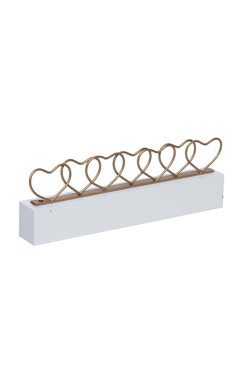 Transpac MDF and Metal Heart Card Holder White for Display and Entertaining, Alternate, color, Multicolored