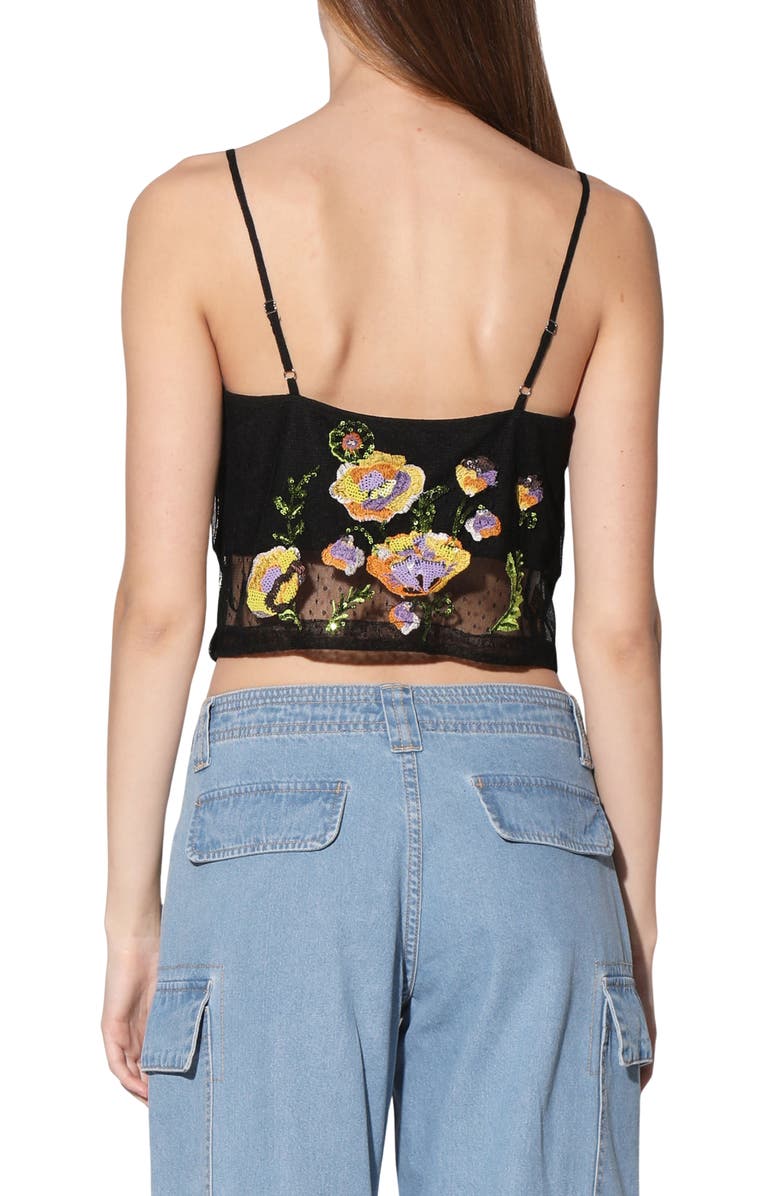 Walter Baker Paulina Embroidered Mesh Camisole, Alternate, color, Garden Embroidery