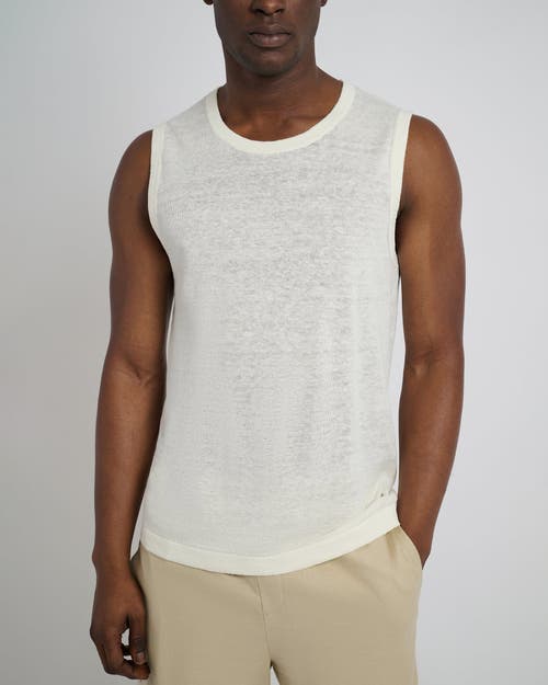 Onia Linen Sweater Tank Top In Egret