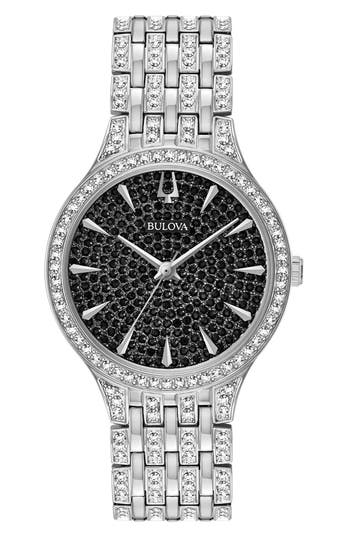 Bulova Swarovski® Crystal Bracelet Watch, 32mm In Silver