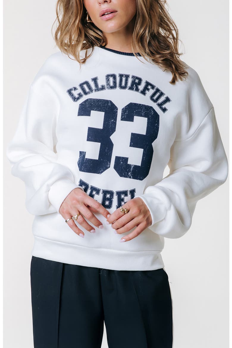 CR 33 Dropped Shoulder Sweat, Main, color, White