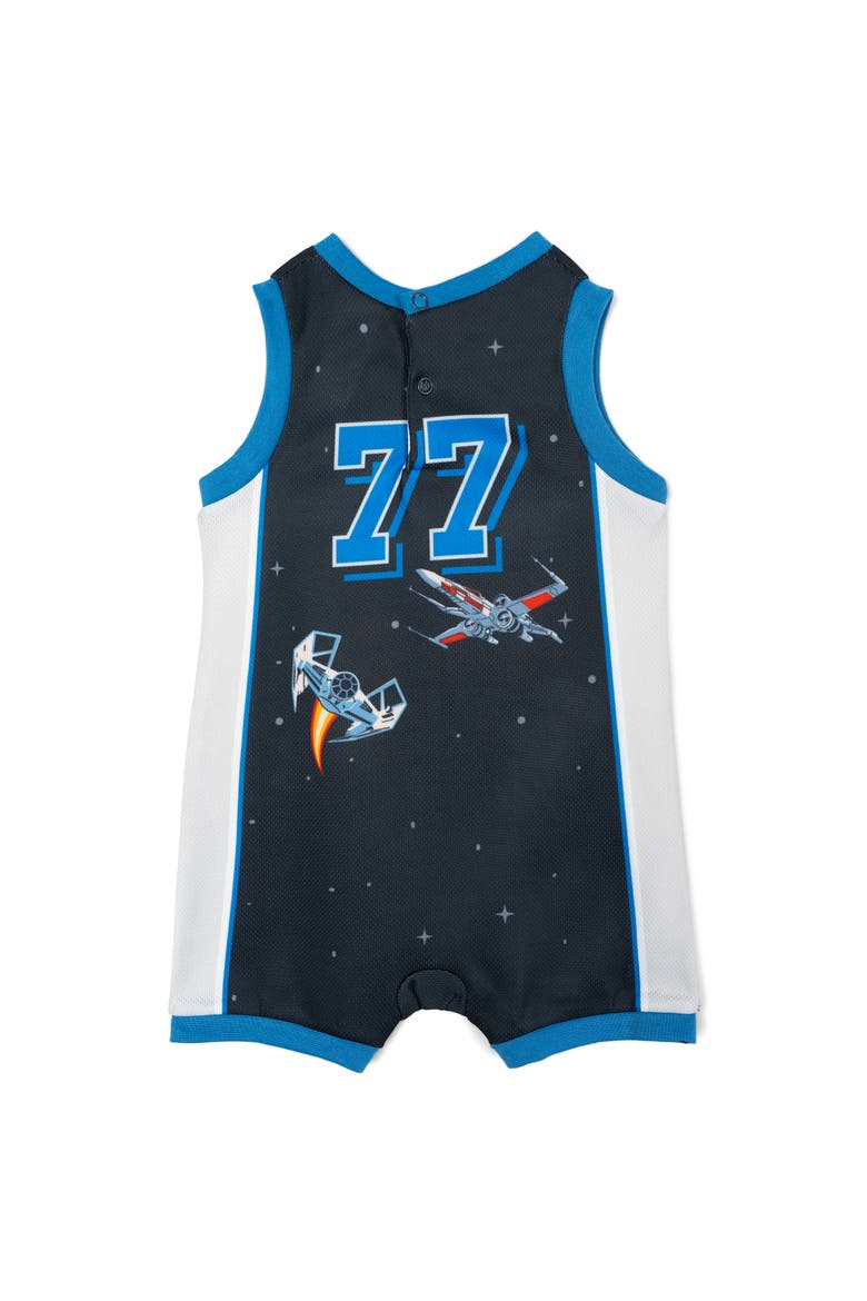 Athletic Sleeveless Romper and Sweatband Set, Alternate, color, Star Wars Navy