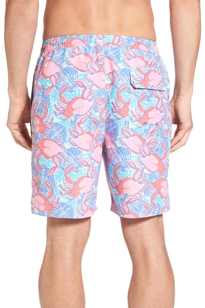 Crab Shell Chappy Swim Trunks, Alternate, color, BLUE FIN