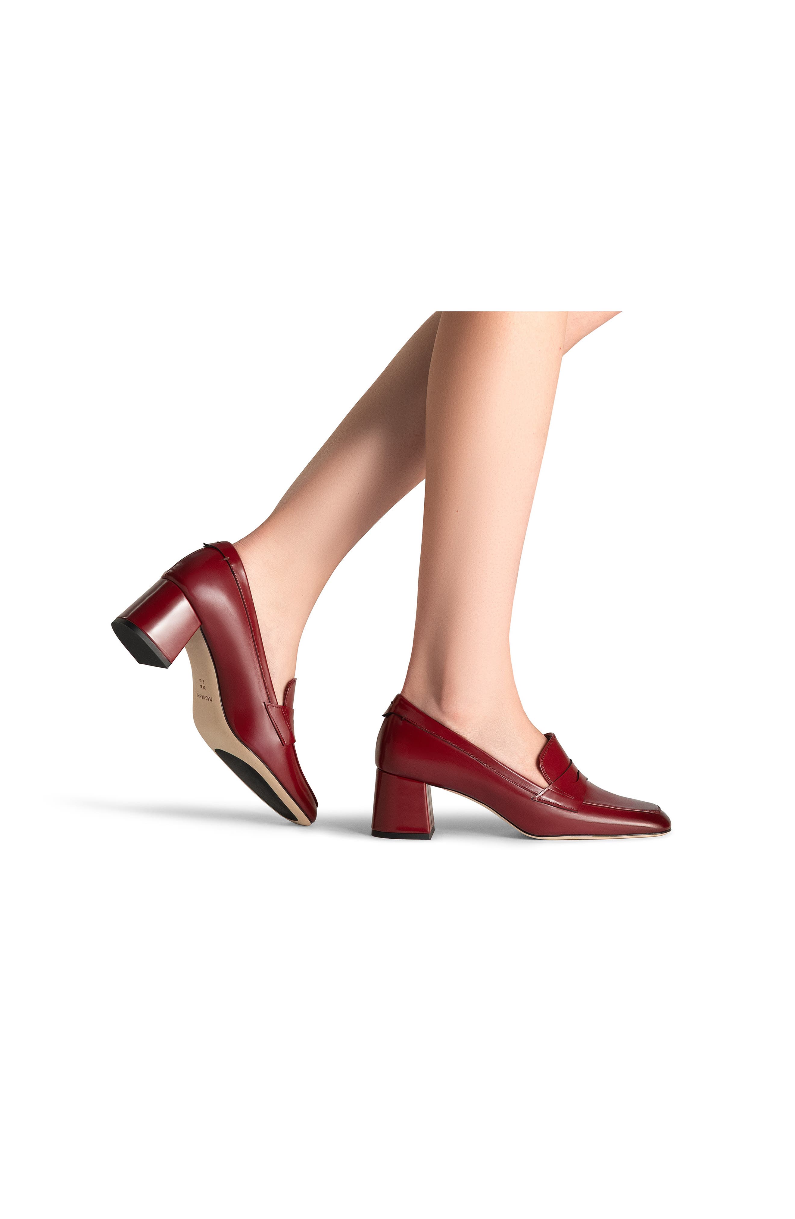 Stasia Penny Loafer Pump, Alternate, color, BURGUNDY