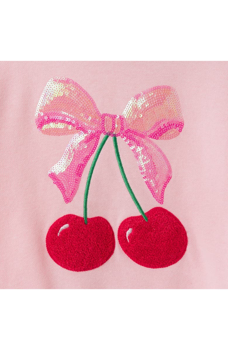 Andy & Evan Kids' French Terry Graphic Top & Shorts Set, Alternate, color, Pink Cherry