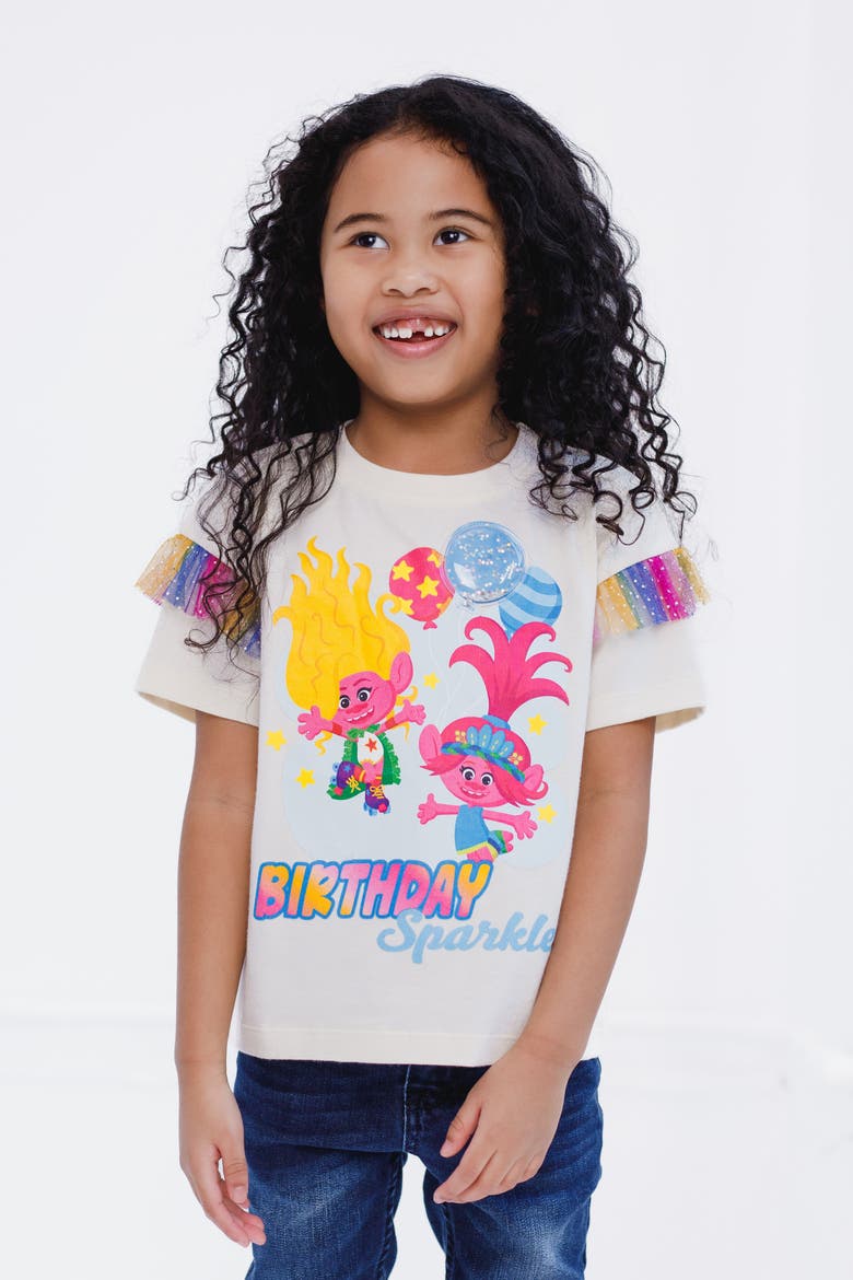 Trolls Birthday T-Shirt, Alternate, color, Ivory Poppy Viva