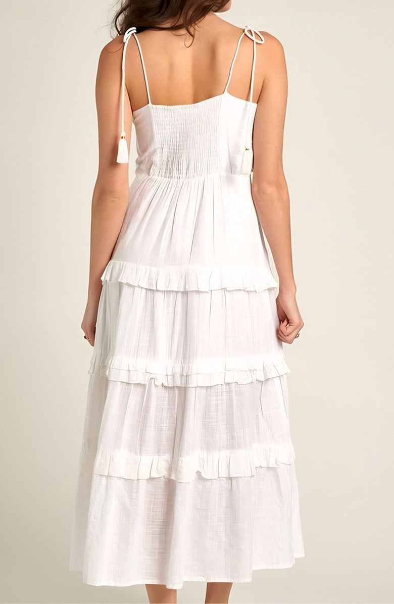 Knit and Lounge Tiered Maxi Dress with Embroidered Bodice, Alternate, color, 