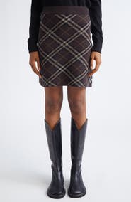 Burberry Ginny Check Knit Miniskirt