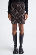 Burberry Ginny Check Knit Miniskirt