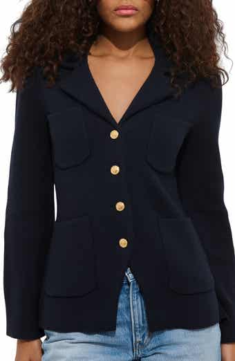 Notched Collar Cotton & Cashmere Cardigan
