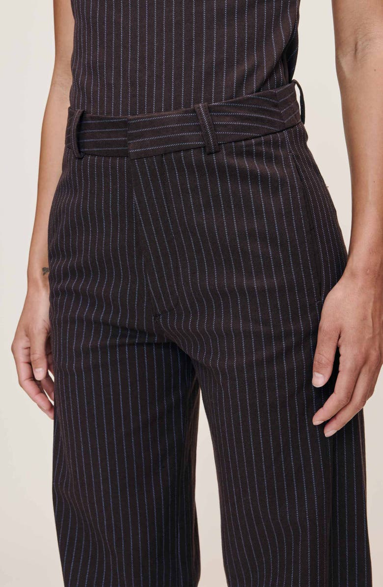 DL1961 Rigid High Waist Ankle Barrel Leg Pants, Alternate, color, Brown/ Blue Stripe