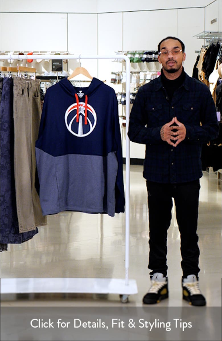 Unisex Stadium Essentials  Navy Washington Wizards Primary Logo Pullover Hoodie, sales video thumbnail