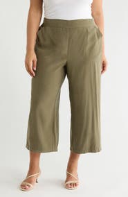 MAX STUDIO Brushed Twill Crop Wide Leg Pants