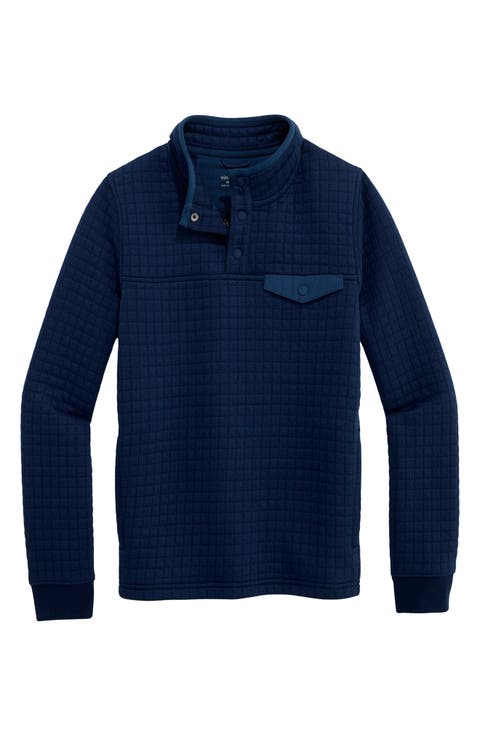 Kids' Navigator Quilted Quarter-Snap Pullover