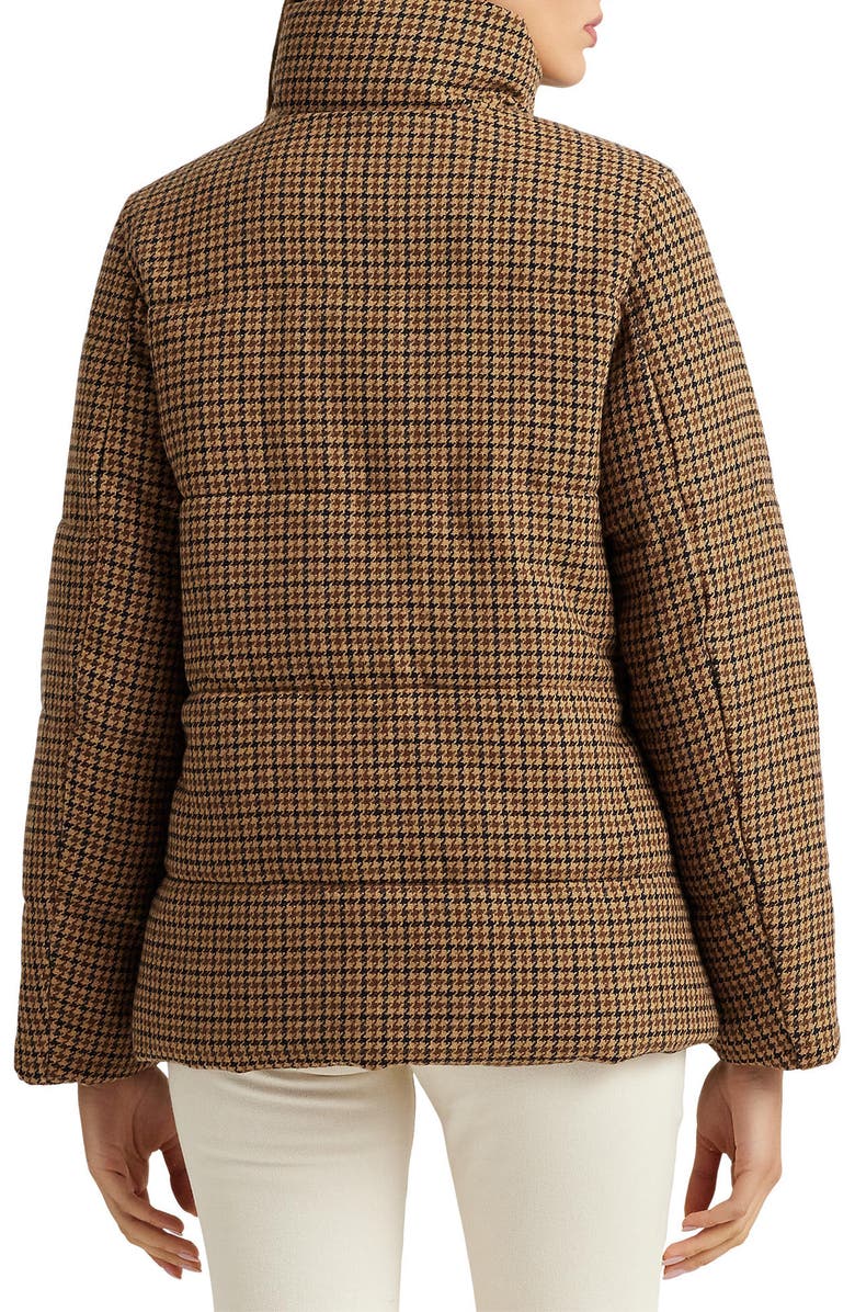 Lauren Ralph Lauren Houndstooth Crest Patch Puffer Jacket, Alternate, color, 