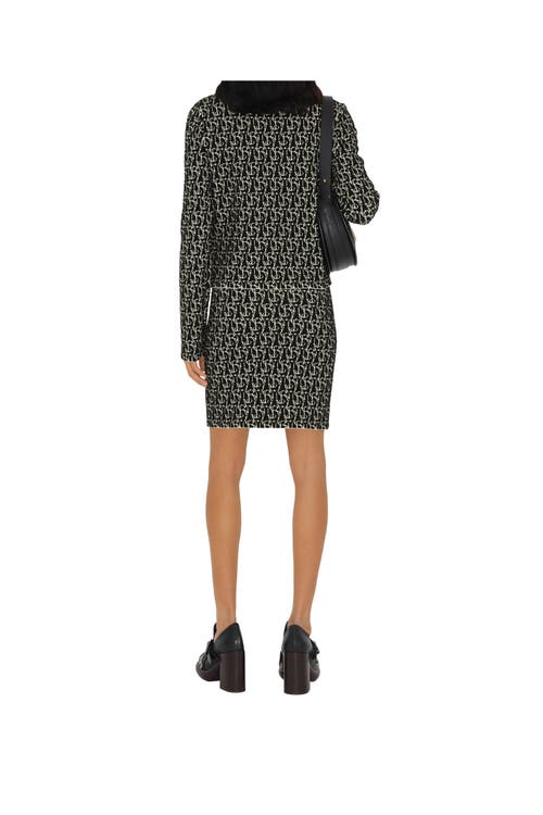 Shop Burberry B Charm Wool Blend Skirt In Black