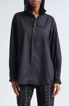Diotima Tab Embroidered Cotton Poplin Button-Up Shirt