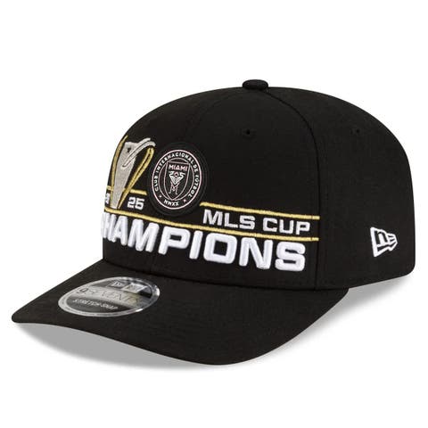 Men
s New Era  Black Inter Miami CF 2025 MLS Cup Champions Locker Room 9SEVENTY Adjustable Hat