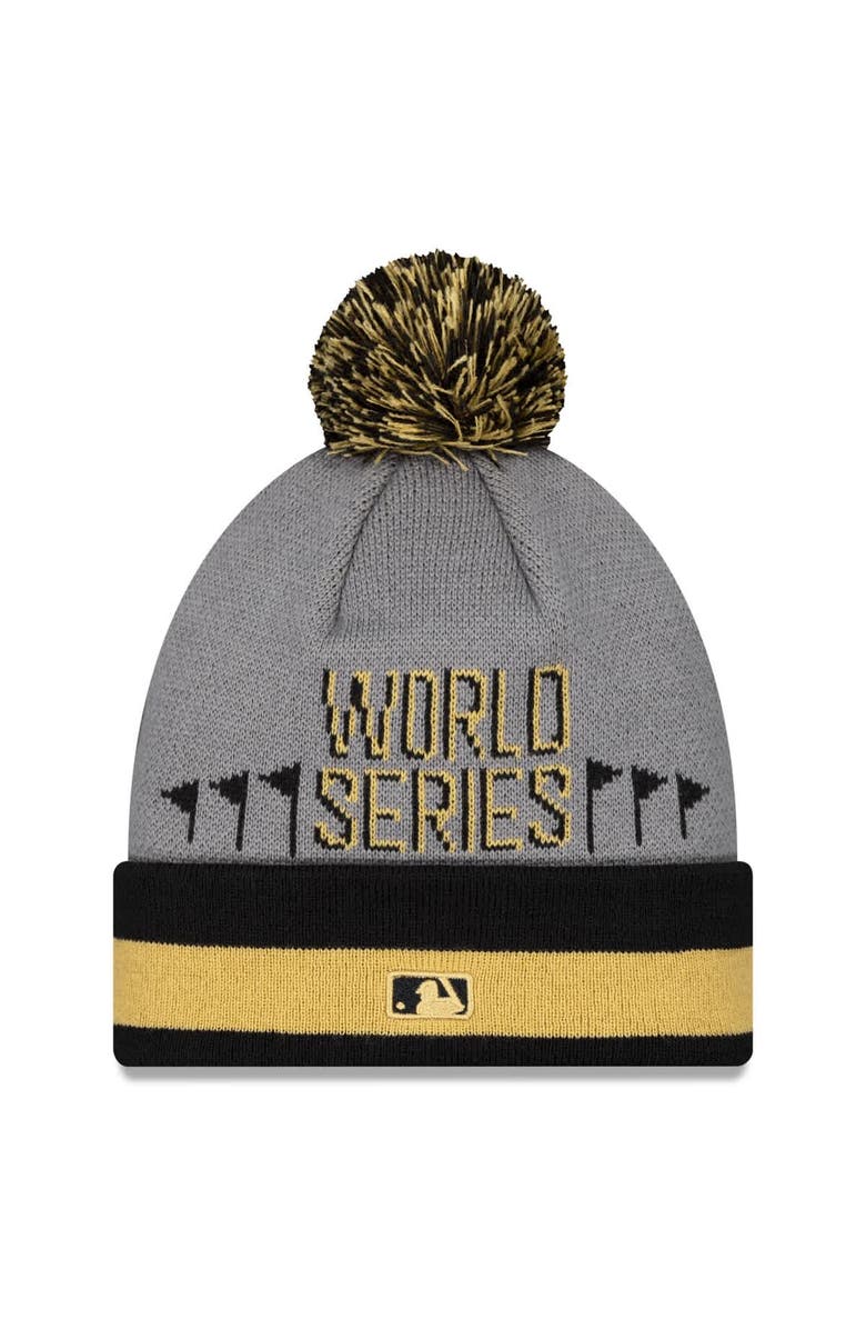 New Era Men's New Era Gray New York Yankees 2024 American League Champions Locker Room Cuffed Knit Hat with Pom, Alternate, color, 