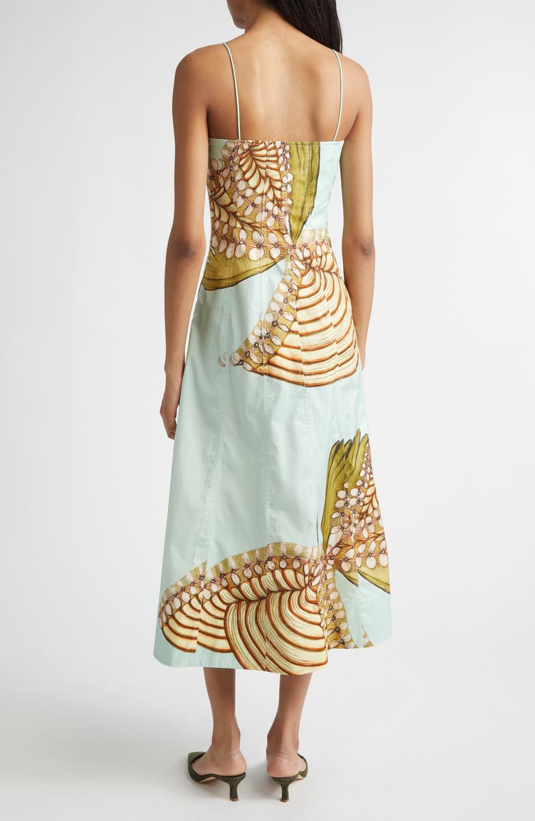 Ulla Johnson Vesela Botanical Print Midi Dress, Alternate, color, Water Blossoms