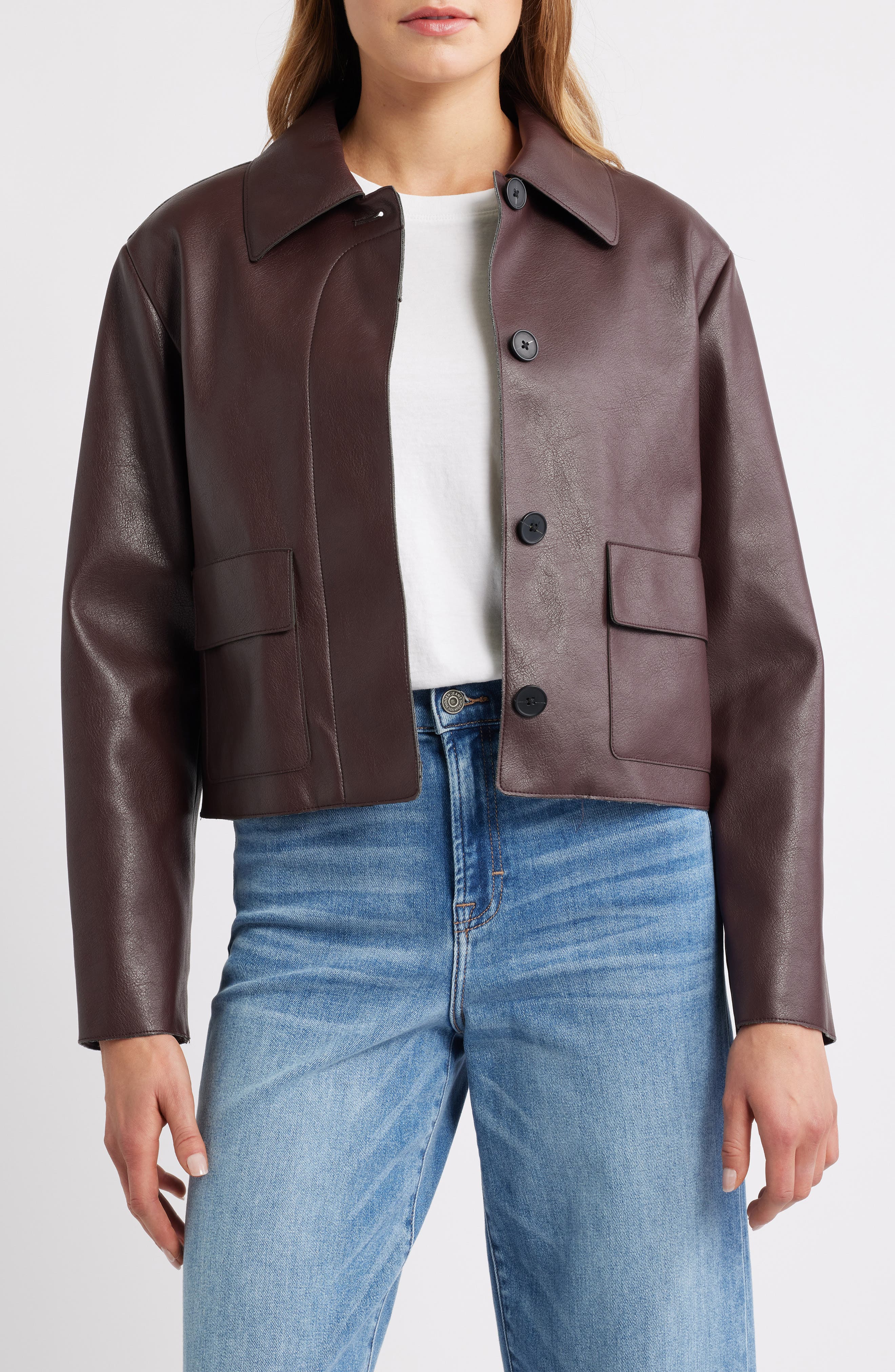 MANGO Sabina Faux Leather Jacket