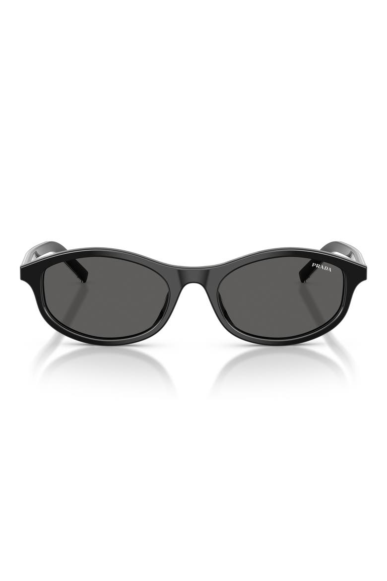 PR D17S 52mm Oval Sunglasses, Main, color, BLACK / DARK GREY