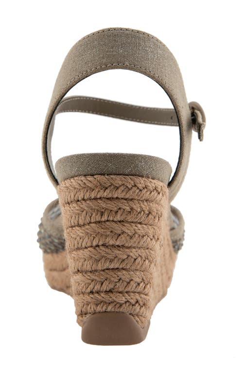 Reaction Kenneth Cole Caegan Rhinestone Mesh Espadrille Wedge Sandal In Oak Mesh