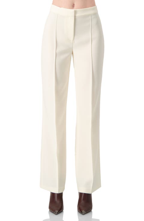 Straight-Leg Tailored Trousers in Natural Tone