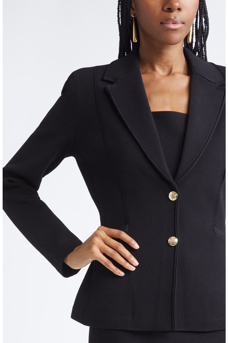Erin Santa Roma Knit Jacket, Alternate, color, BLACK