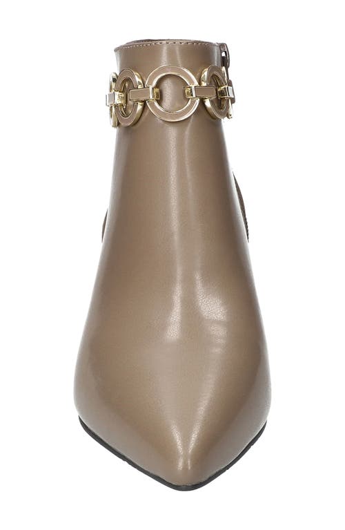 Easy Street Jinx Pointed Toe Kitten Heel Bootie In Neutral