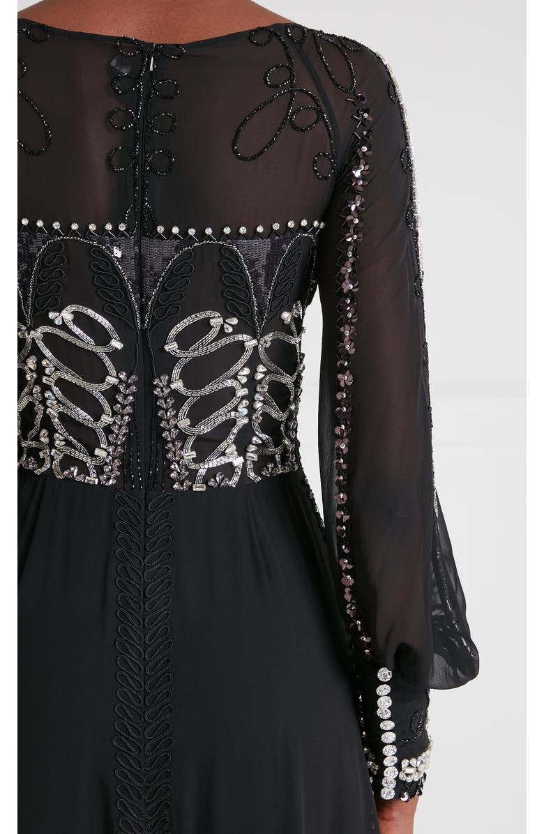 Temperley London Sofia Gown, Alternate, color, Black