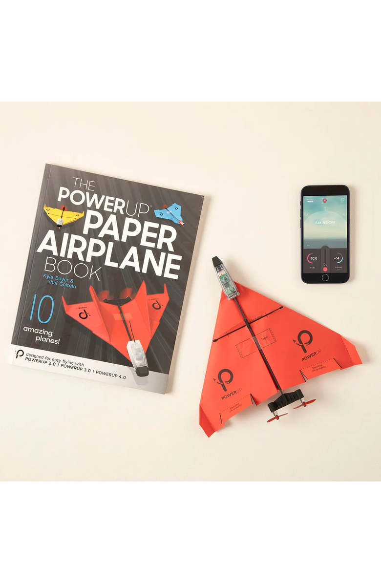 Uncommon Goods Smartphone-Controlled Paper Airplane by Power Up Toys, Alternate, color, Flight Manual Bundle