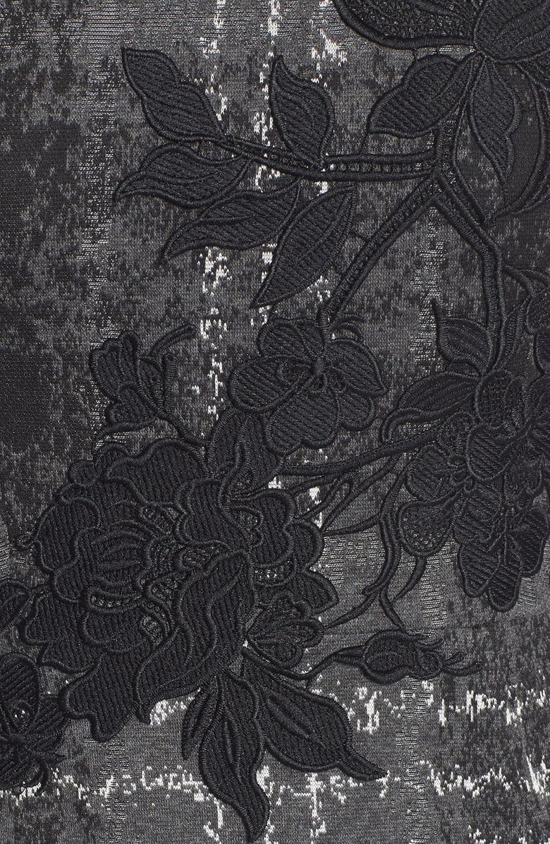 Betsey Johnson Embroidered Knit Sheath Dress, Alternate, color, 