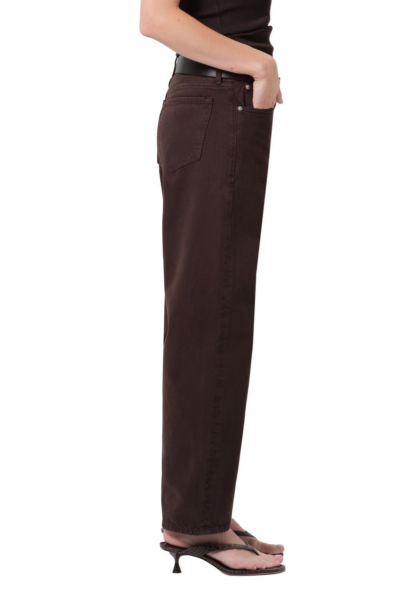 Miro High Waist Barrel Jeans, Alternate, color, CAROB DARK BROWN