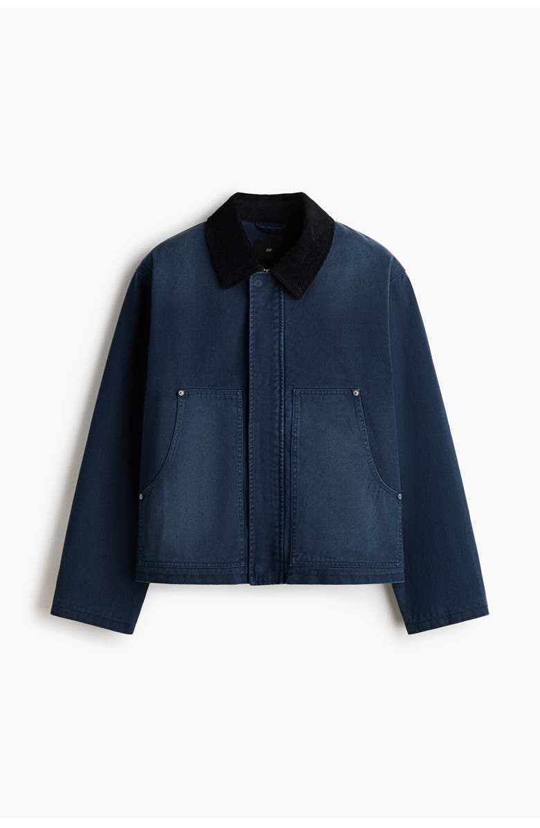 H&M Short Workwear Jacket, Main, color, Dark Blue