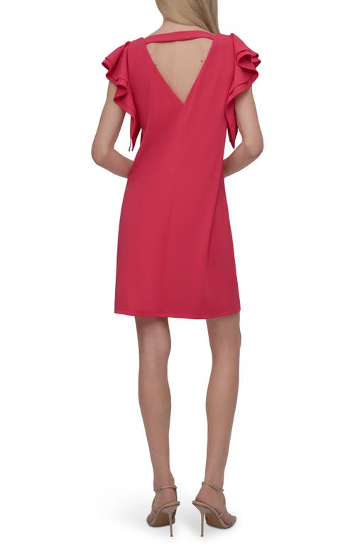 Dkny Flutter Sleeve Matte Jersey Trapeze Dress