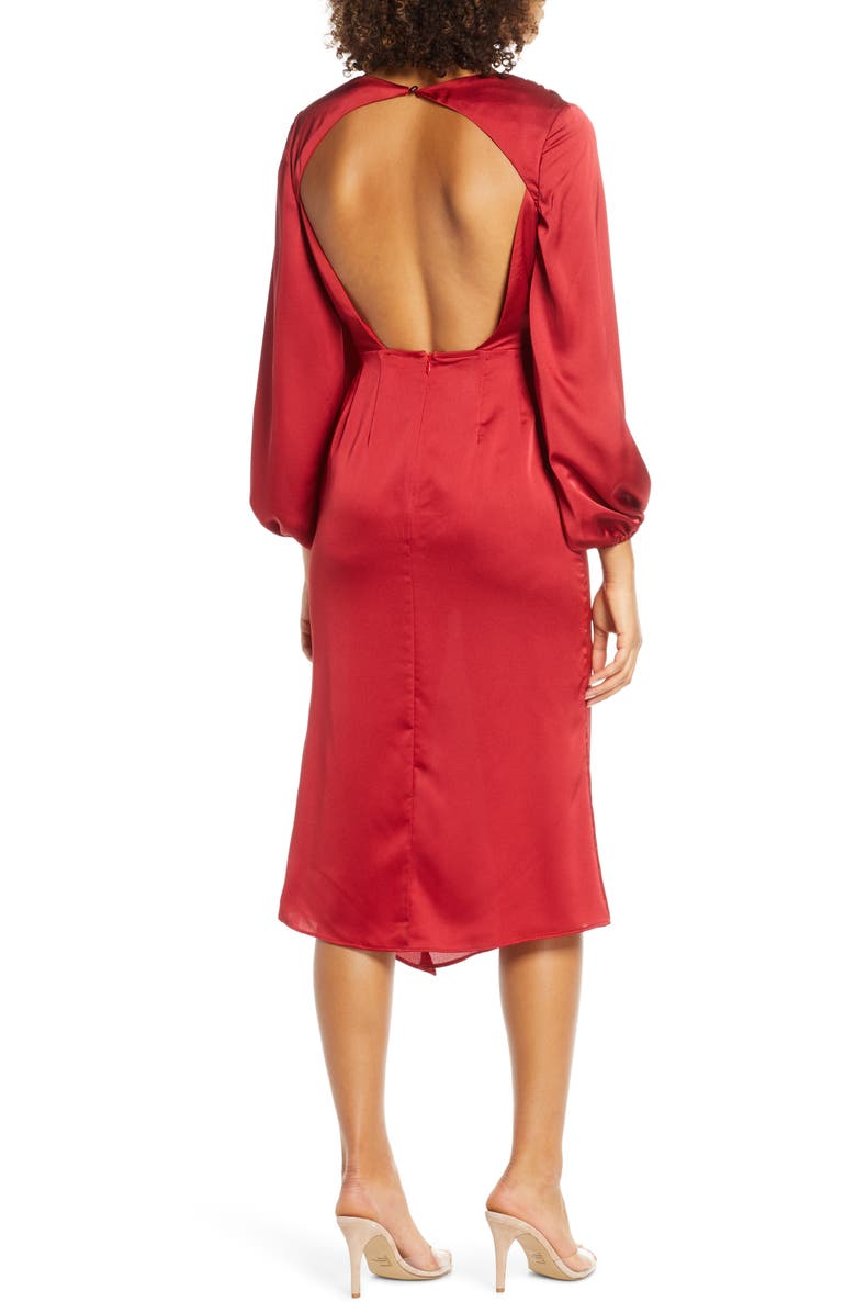 Finders Keepers Emilia Long Sleeve Satin Dress, Alternate, color, 